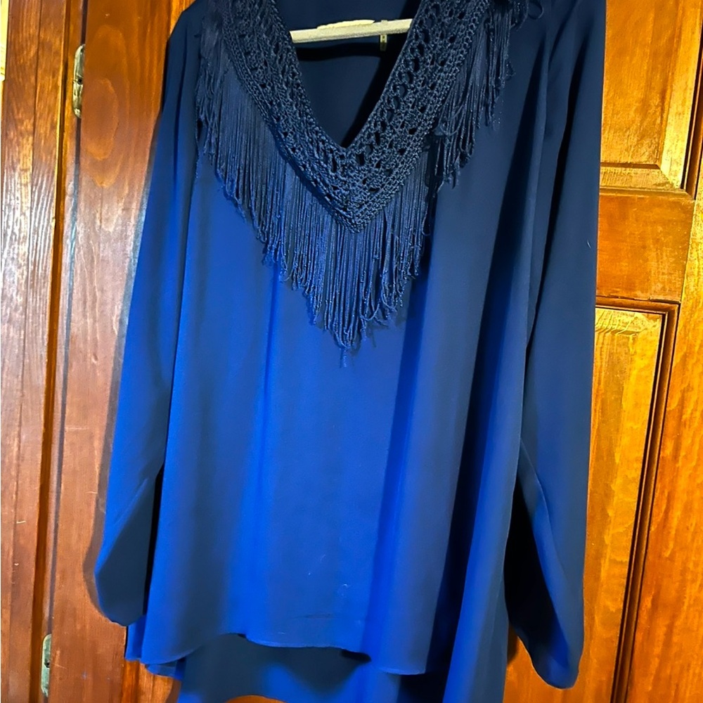 Soft Surroundings Rich royal blue long sleeve tunic in xl